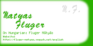 matyas fluger business card