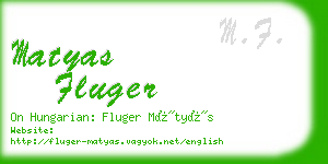 matyas fluger business card